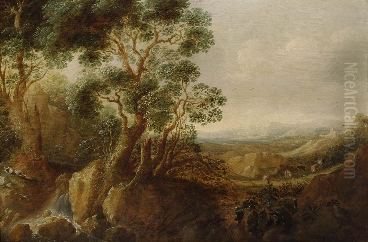 Paysage montagneux Oil Painting by Gillis d'Hondecoeter