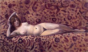 Nude Lying on a Flowered Drapery
