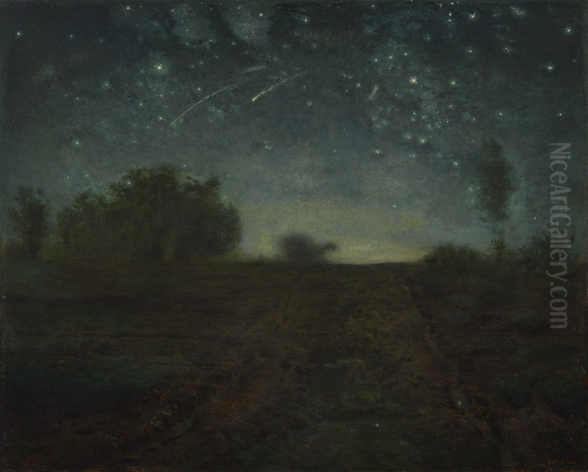 Starry Night Oil Painting by Jean-Francois Millet