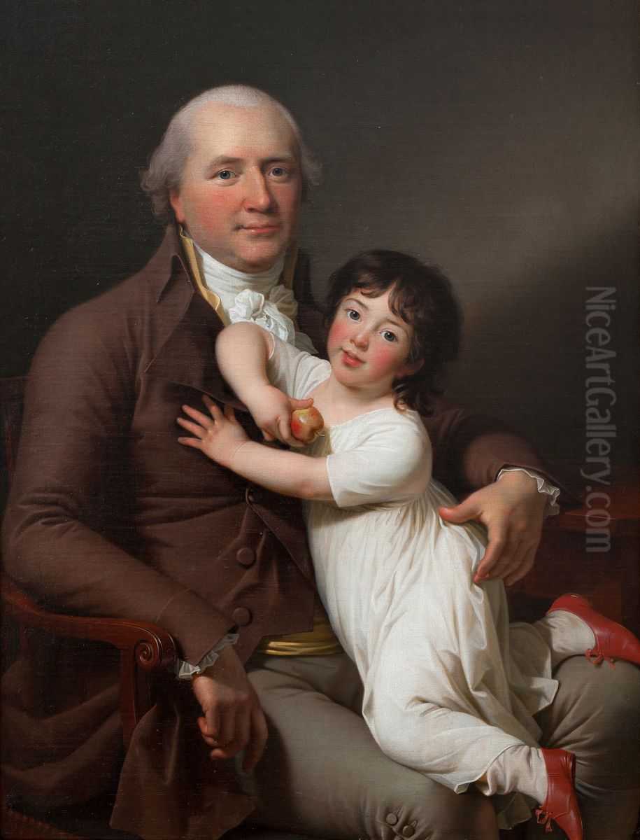 Peter Tutein with his Youngest Son Louis Alexander Oil Painting by Jens Juel