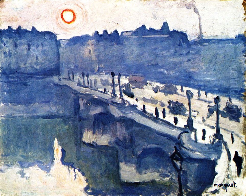 The Seine at Pont-Neuf, Fog Effect Oil Painting by Albert Marquet