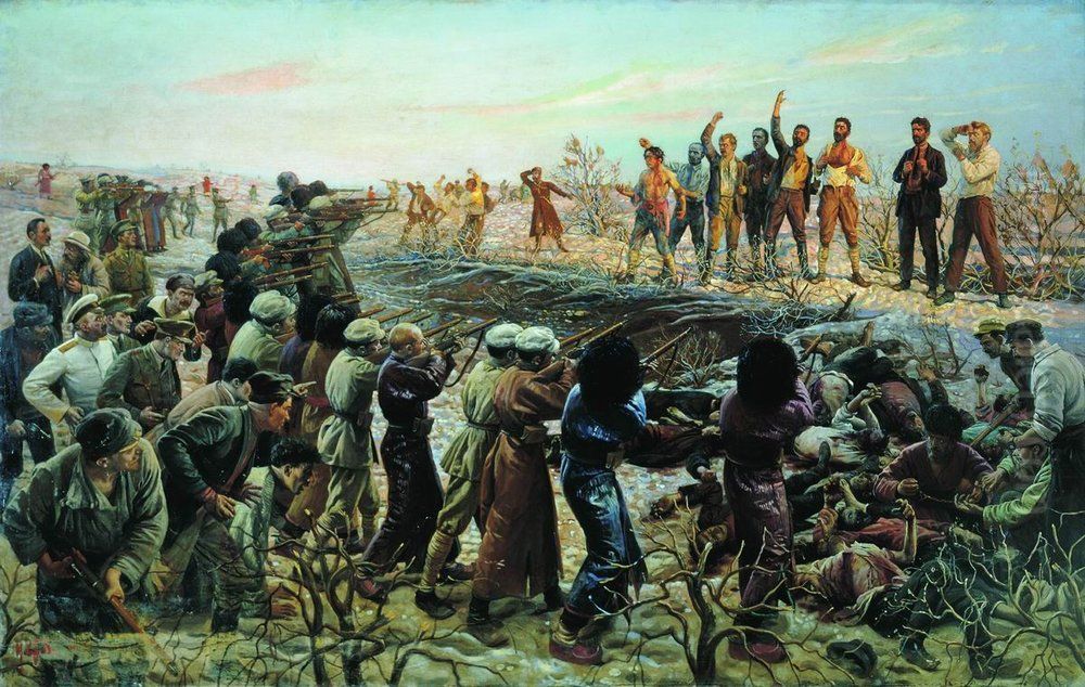 Rasstrel 26 bakinskih komissarov Oil Painting by Isaak Brodsky