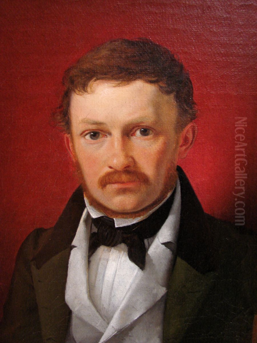 Portrait of the architecht M.G.B. Bindesboll Oil Painting by Ditlev Blunck