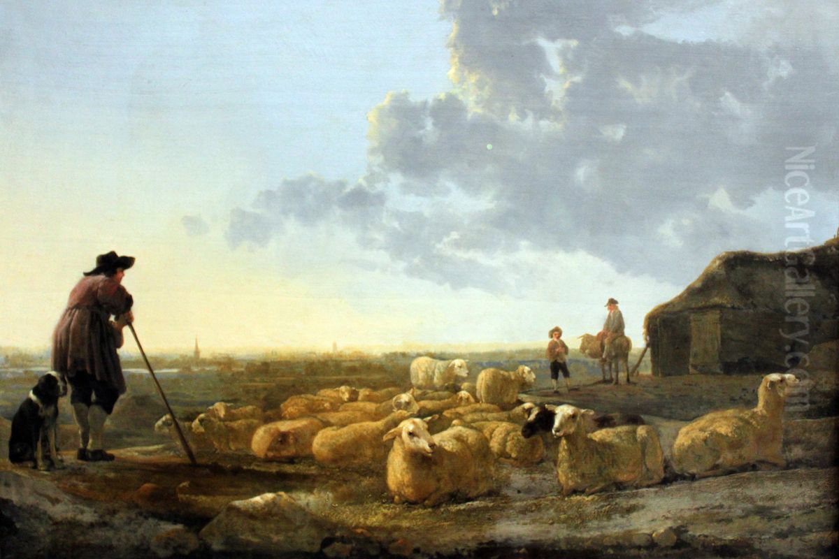 Schafherde auf der Weide Oil Painting by Aelbert Cuyp