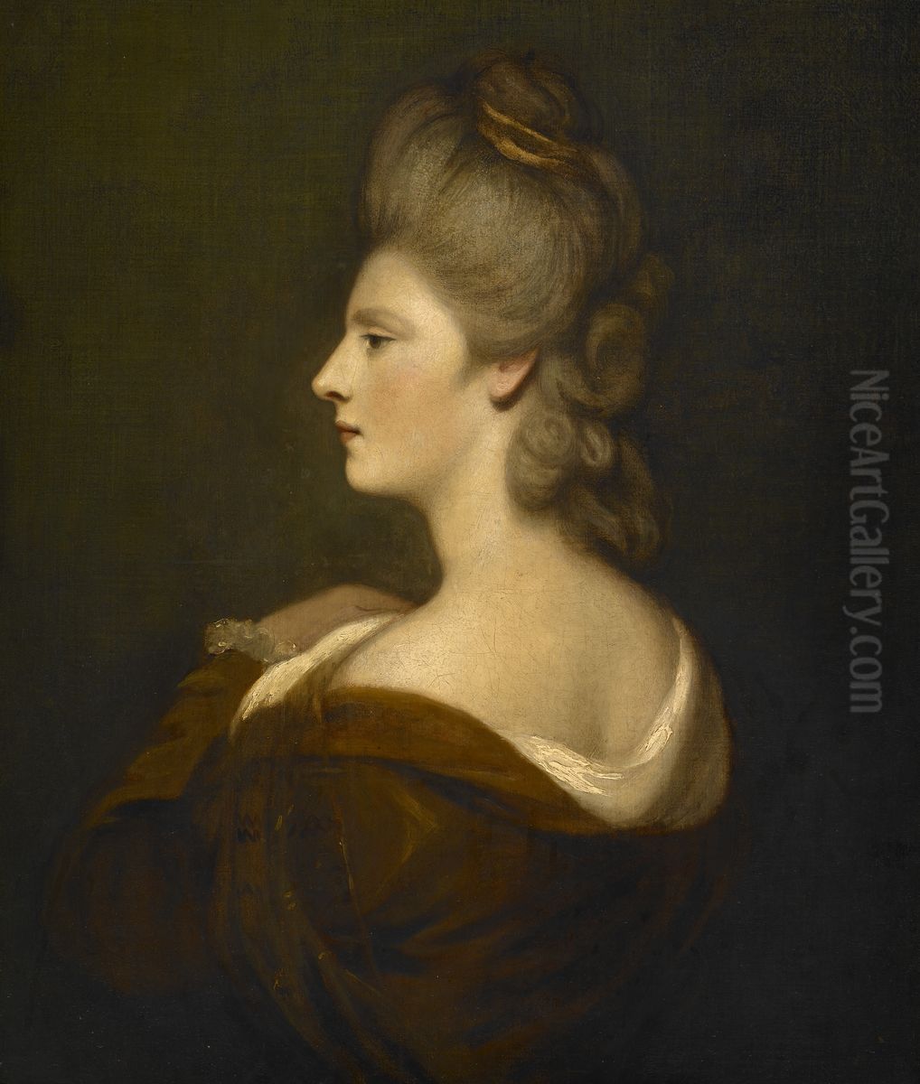 Portrait of a Woman presumed to be Mrs. James Fox Oil Painting by Of Sir Joshua Reynolds