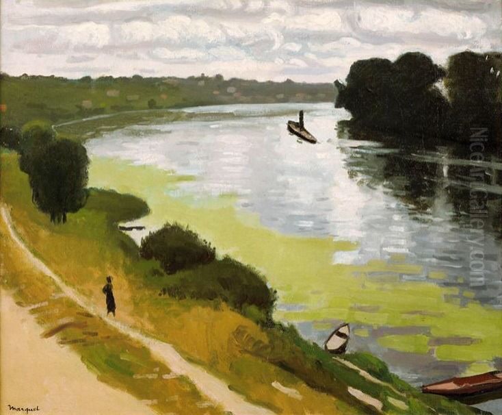 La Frette vue d'Herblay Oil Painting by Albert Marquet