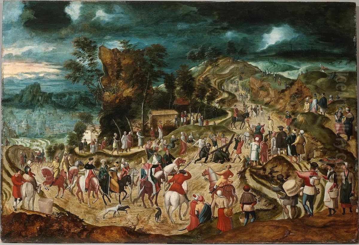 Kruisweg Oil Painting by Herri met de Bles