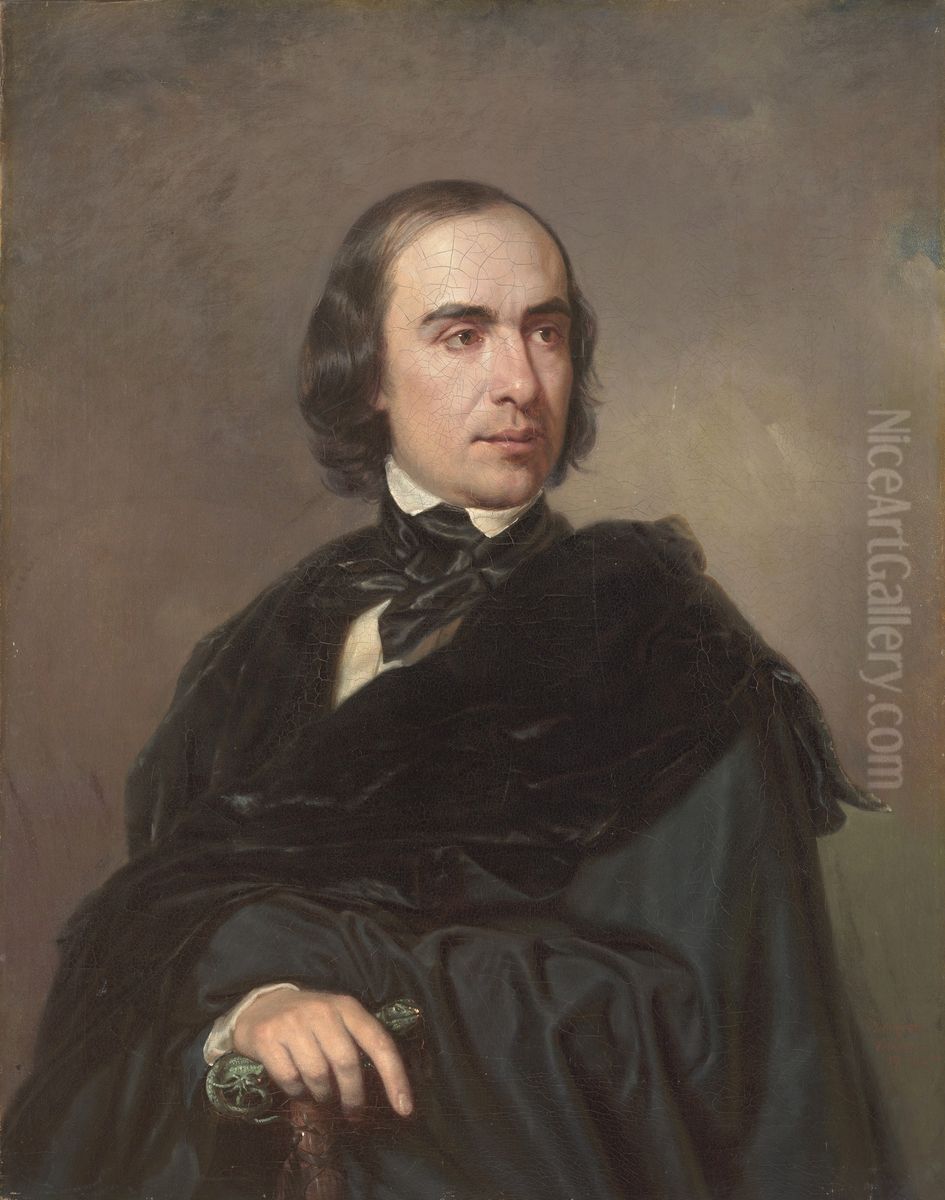 Portrait of Timofey Granovsky Oil Painting by Pyotr Zakharov-Chechenets