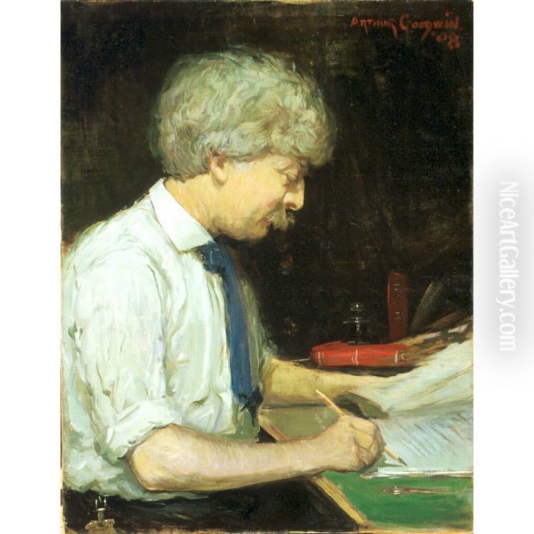 Horace L. Traubel Oil Painting by Arthur Clifton Goodwin