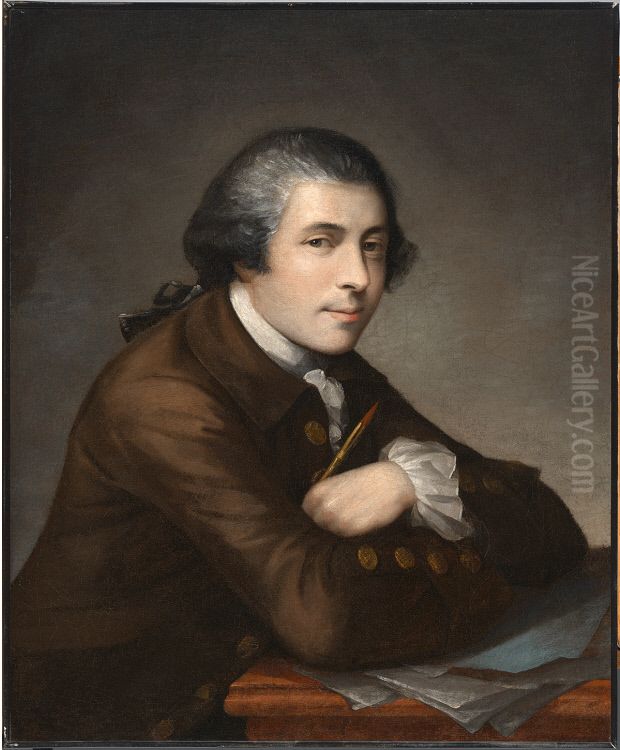 Matthew Pratt Self-Portrait Oil Painting by Matthew Pratt