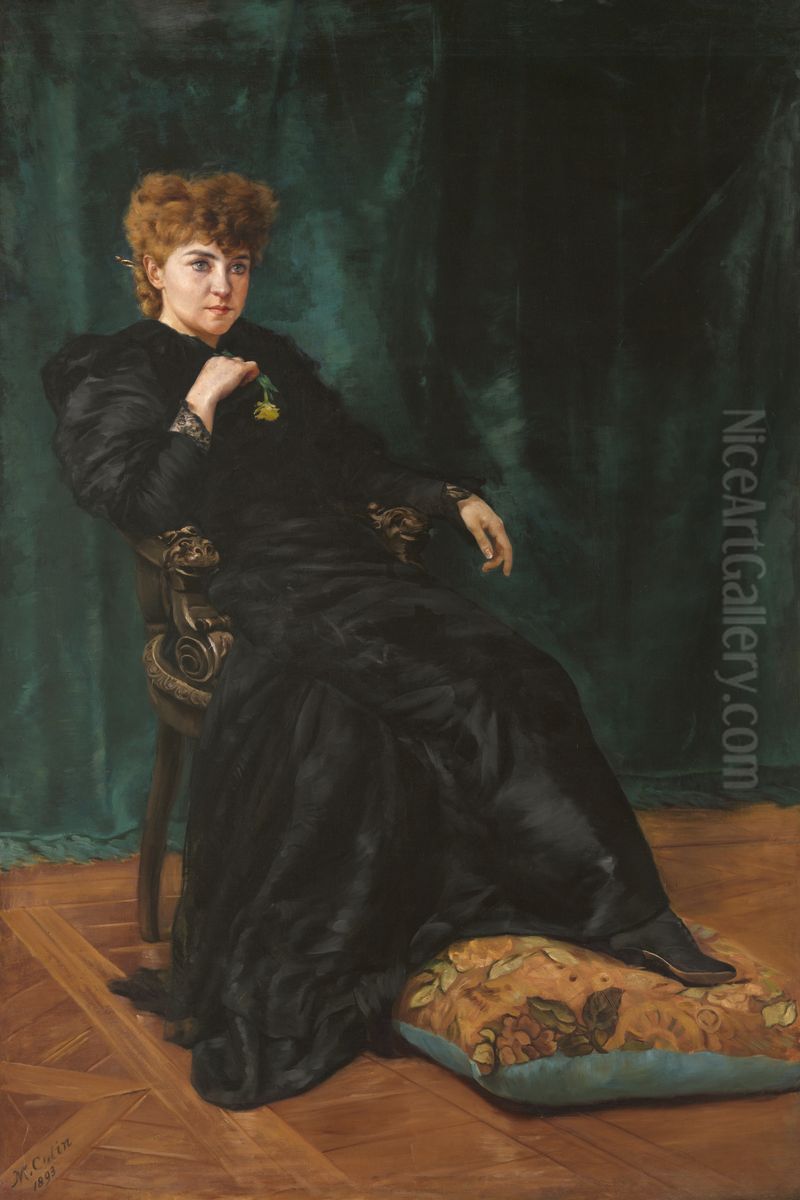 Minnie Maddern Fiske Oil Painting by Maximilien Colin