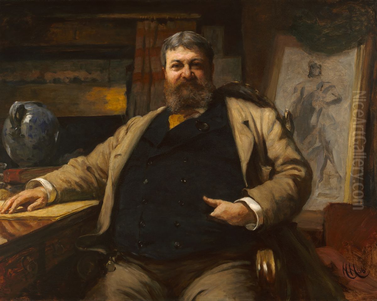 H. H. Richardson Oil Painting by Hubert von Herkomer