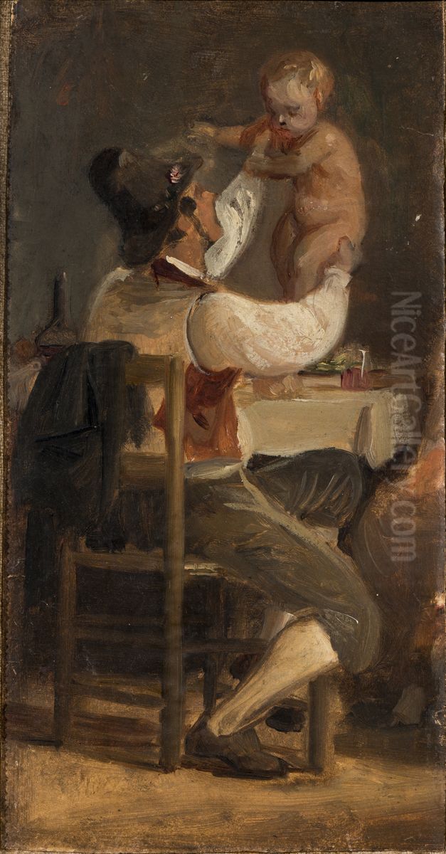 Father's love Oil Painting by Wilhelm Marstrand