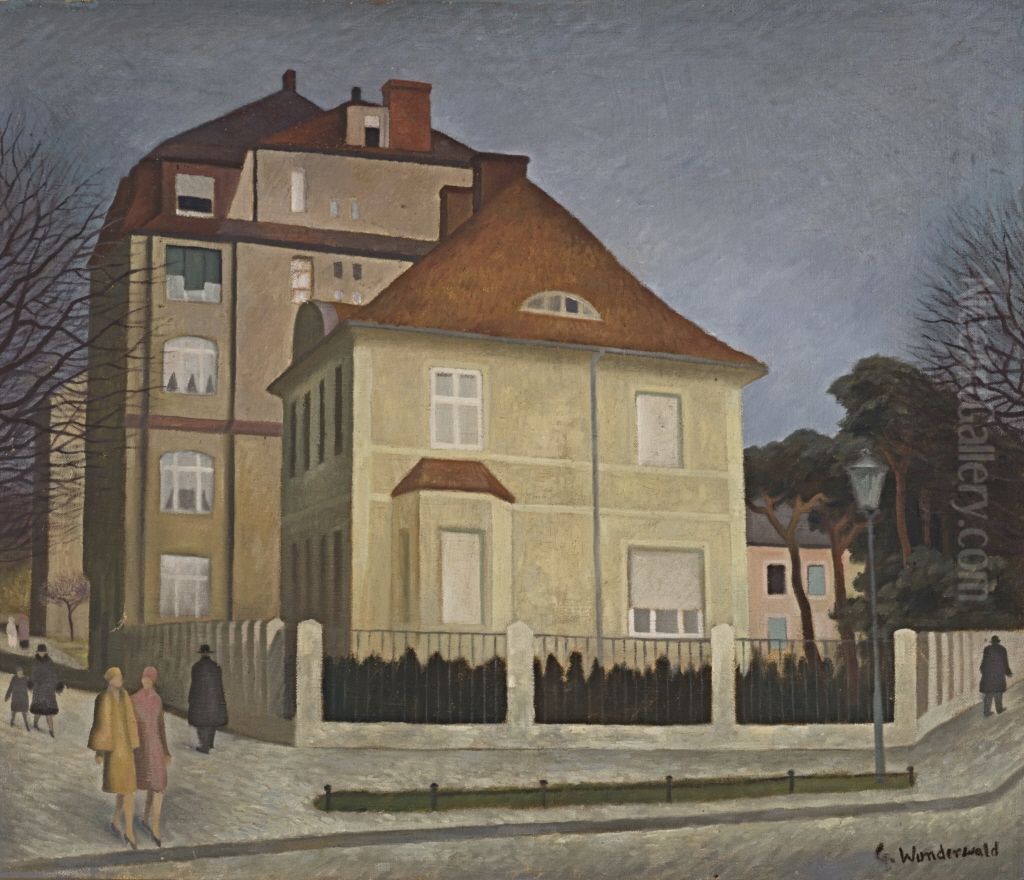 Am Kaiserdamm Oil Painting by Gustav Wunderwald