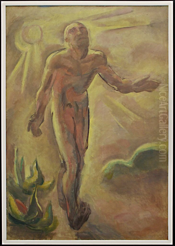 Schreitender Mann [Kompositionsstudie] Oil Painting by Benno Berneis