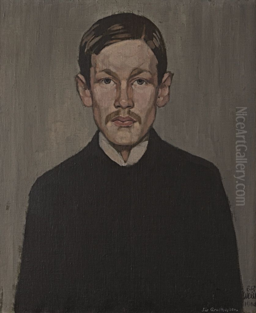 Bildnis des Philosophen Bernhard Groethuysen Oil Painting by Emil Rudolf Weiss