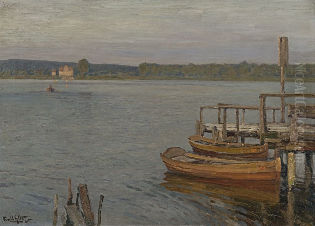 Spatsommertag an der Havel Oil Painting by Oswald Gette