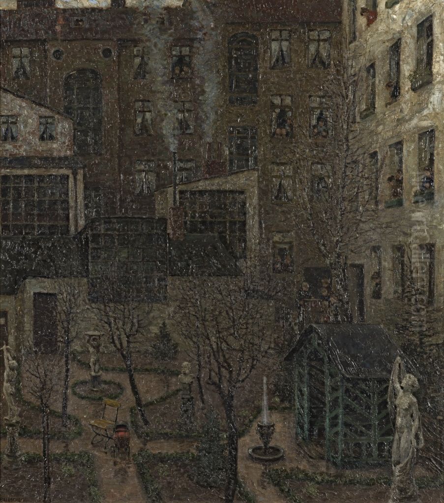 Der Garten des Bildhauers Oil Painting by Hans Baluschek