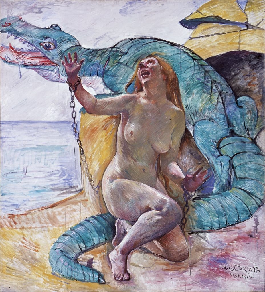 Andromeda mit Drachen Oil Painting by Lovis (Franz Heinrich Louis) Corinth