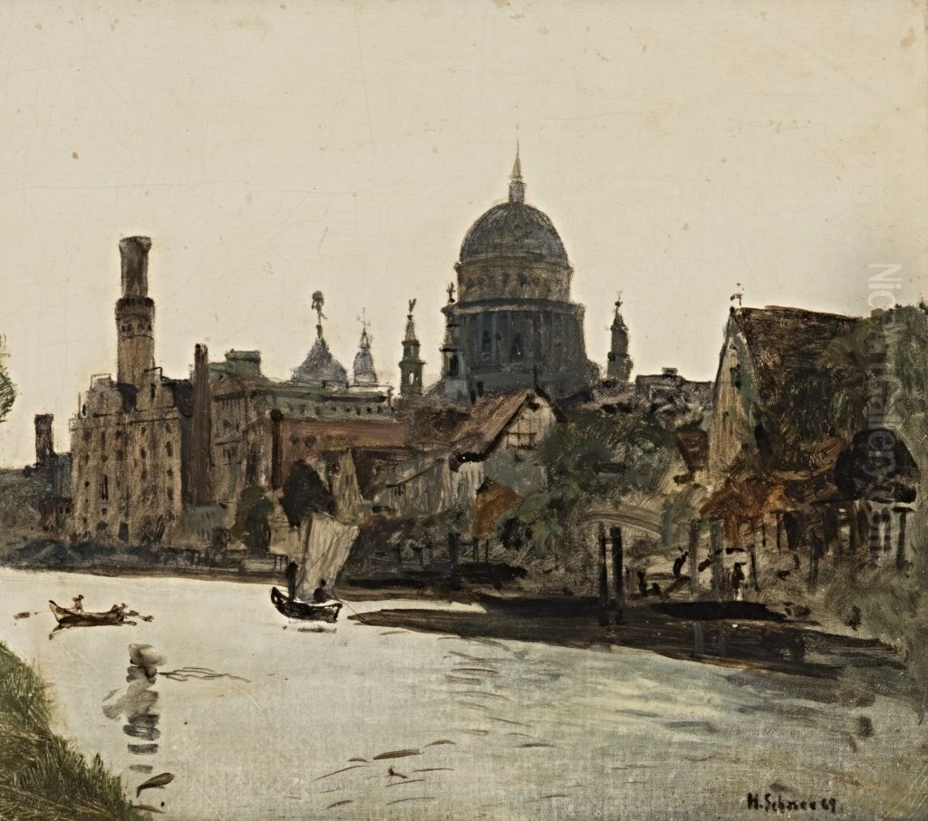 Potsdam, St. Nikolai Oil Painting by Hermann Schnee