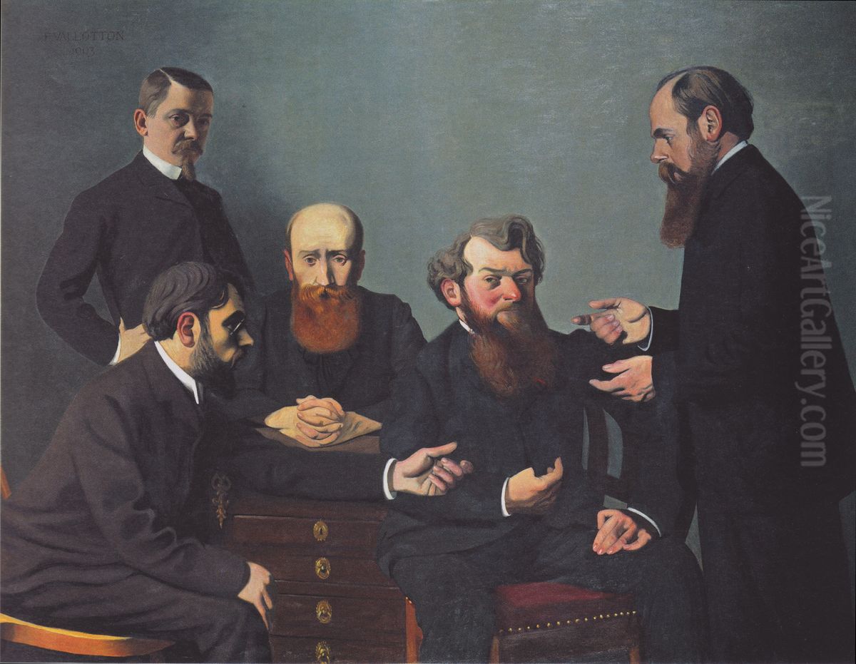 Die funf Maler Oil Painting by Felix Vallotton
