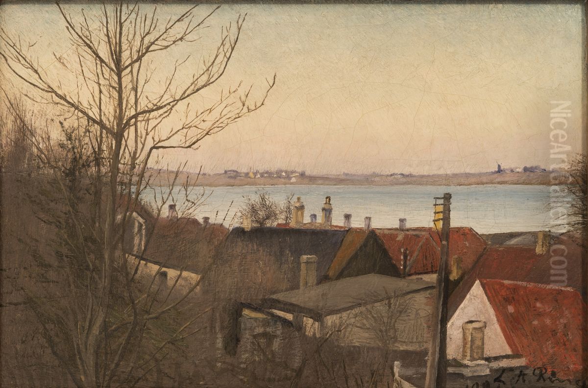 Udsigt over Sankt Jorgensbjerg og Roskilde fjord Oil Painting by Laurits Andersen Ring