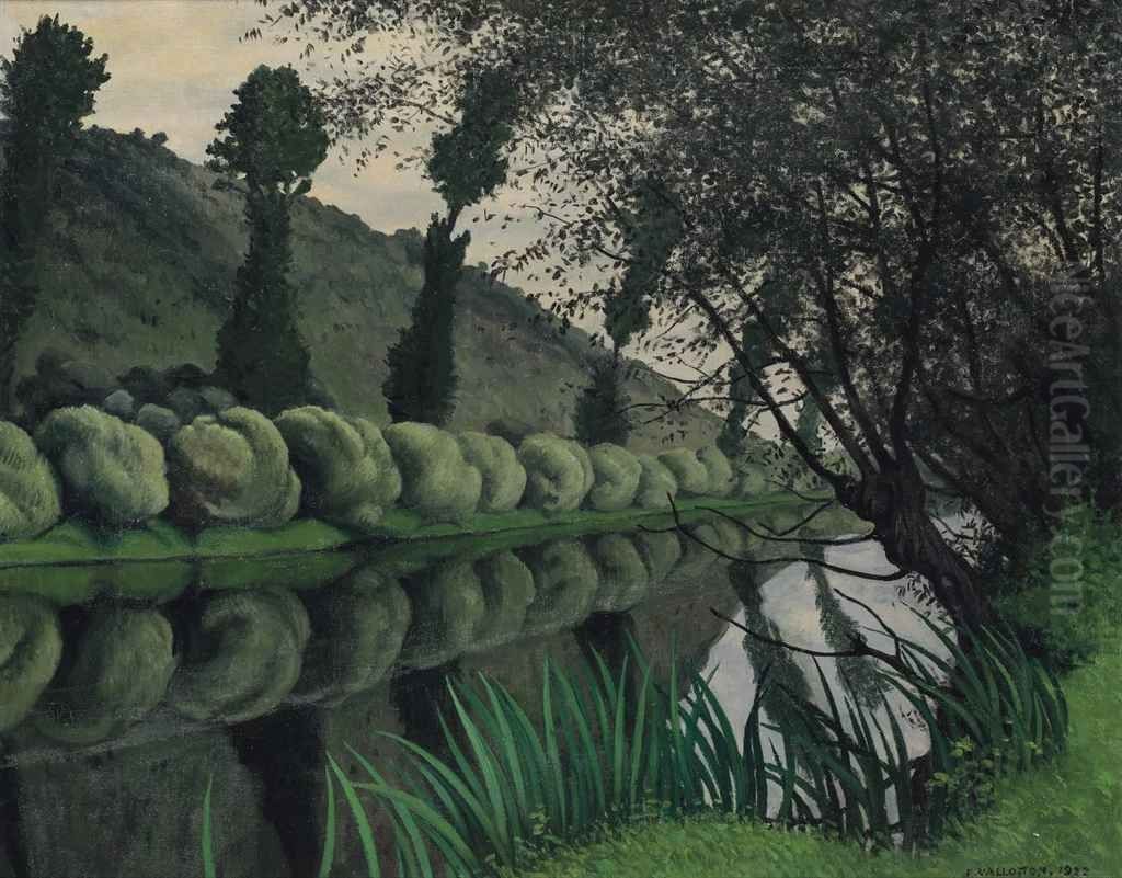La Seine bordee de saules, Tournedos Oil Painting by Felix Vallotton