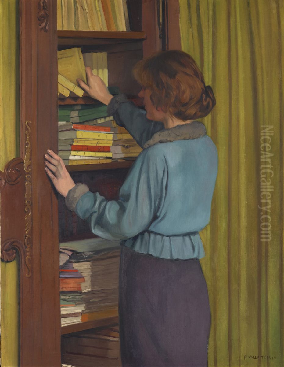 The library Oil Painting by Felix Vallotton