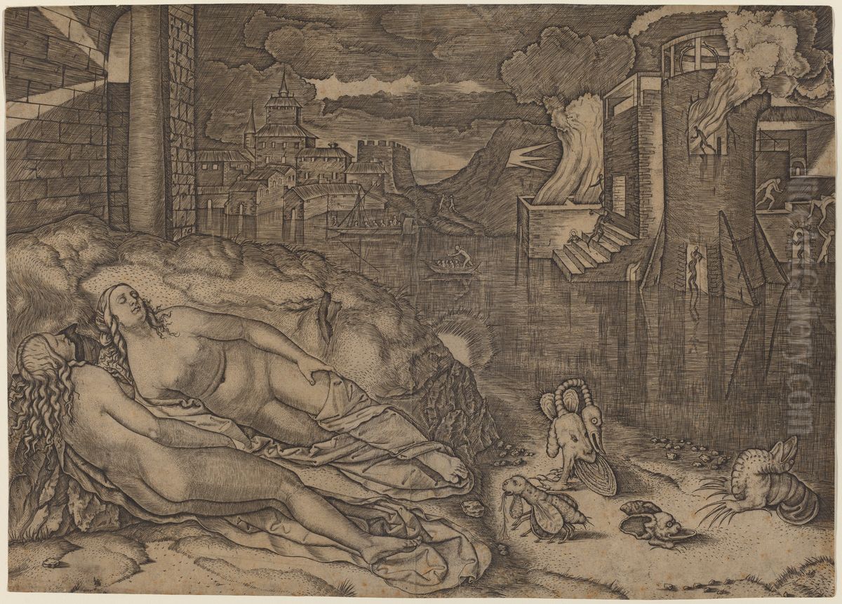 Raphael's Dream Oil Painting by Marcantonio Raimondi
