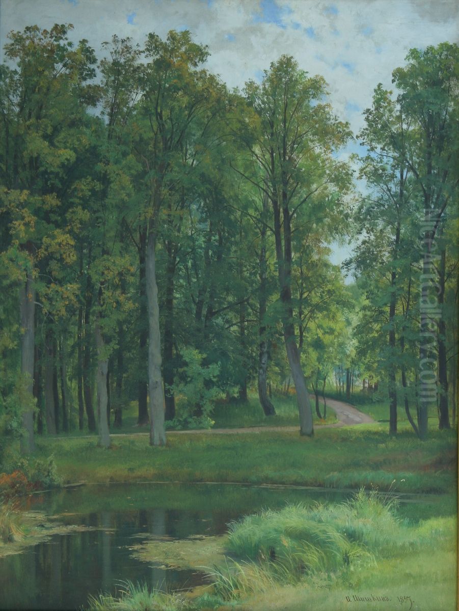 <<Lesnaa doroga>> Oil Painting by Ivan Shishkin