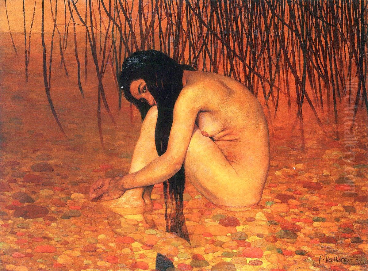 Baigneuse aux roseaux Oil Painting by Felix Vallotton
