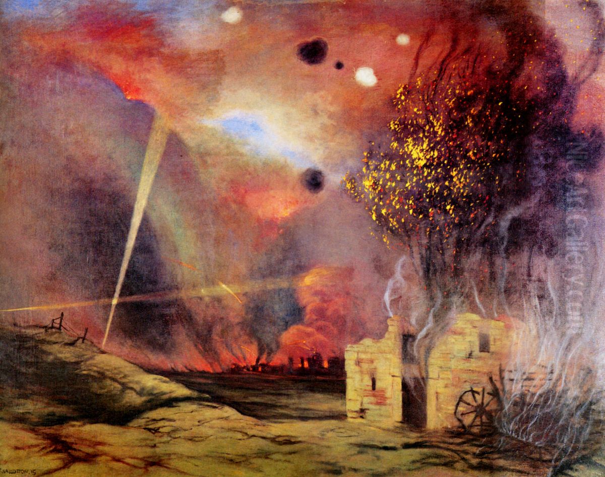 Paysage de ruines et d'incendies Oil Painting by Felix Vallotton