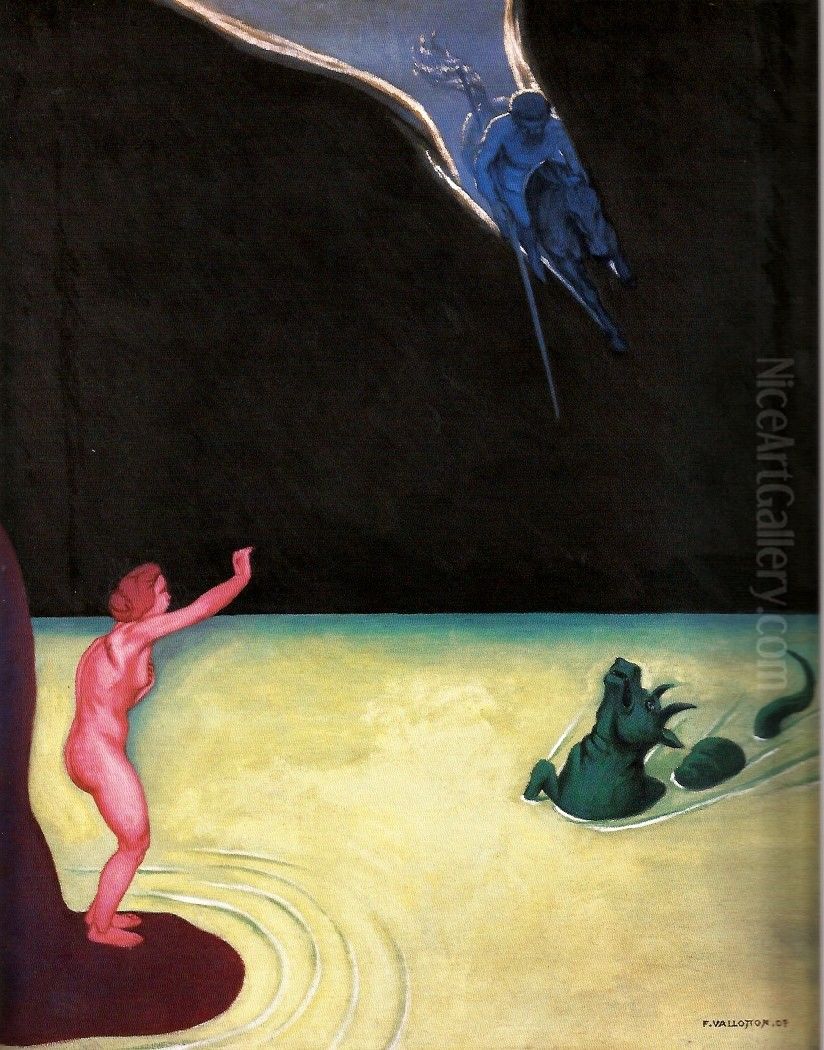Andromede debout et Persee Oil Painting by Felix Vallotton