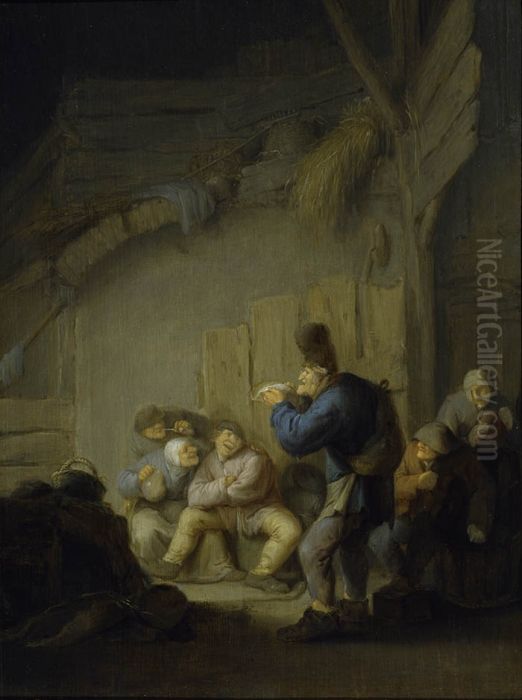 Reading a Jest in the Village Inn Oil Painting by Adriaen van Ostade