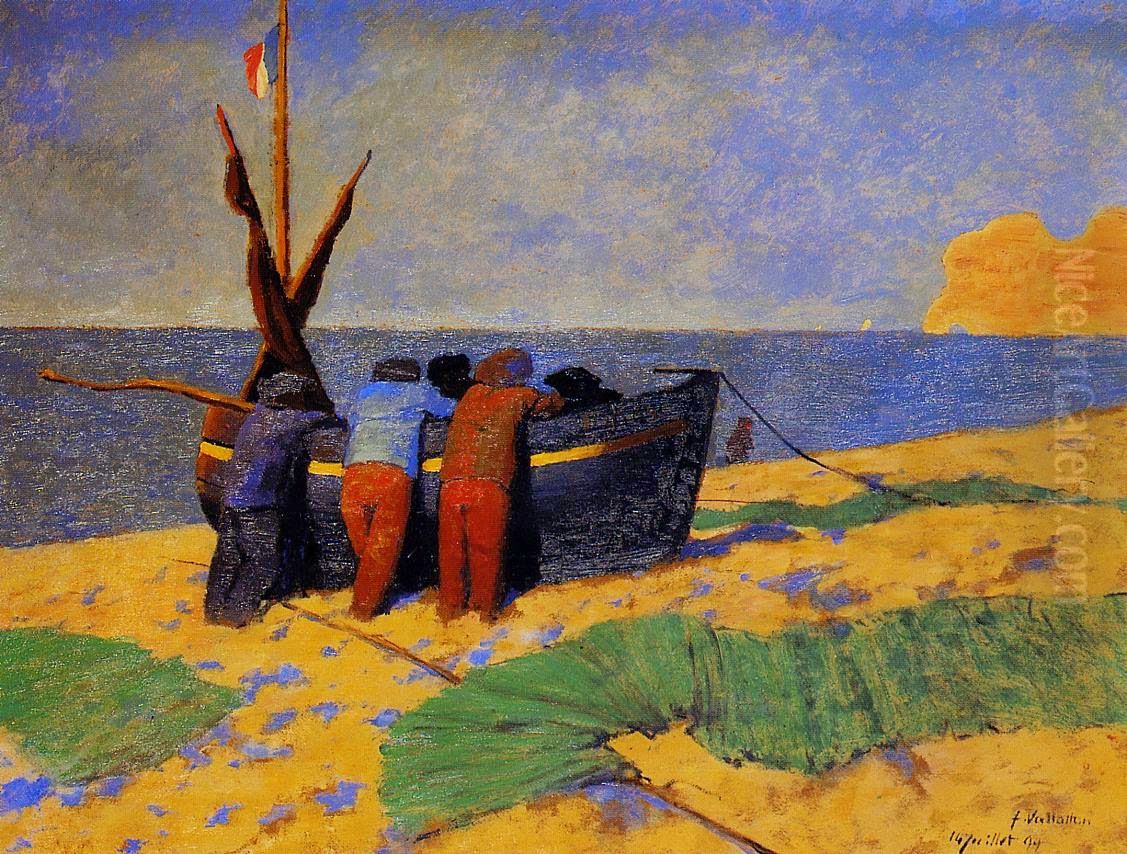 Le 14 juillet a Etretat Oil Painting by Felix Vallotton