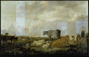 Landscape with Milkmaid and Cattle