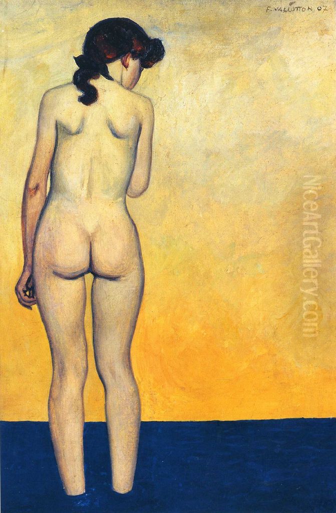 Adolescente entrant dans l'eau Oil Painting by Felix Vallotton