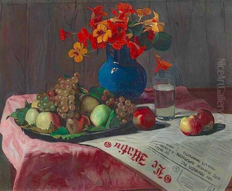 Still-life with capucines Oil Painting by Felix Vallotton