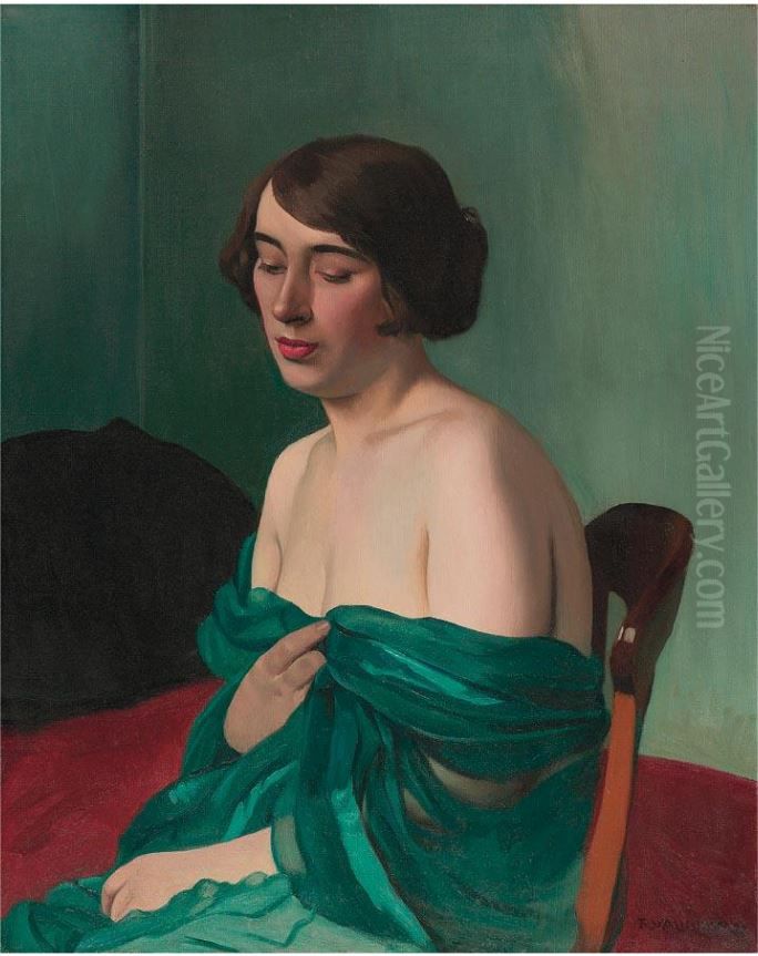 Portrait d'une femme Oil Painting by Felix Vallotton