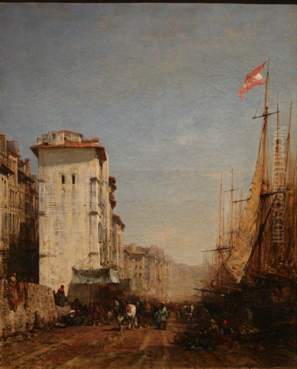 Harbor Quay in Marseille Oil Painting by Felix Ziem