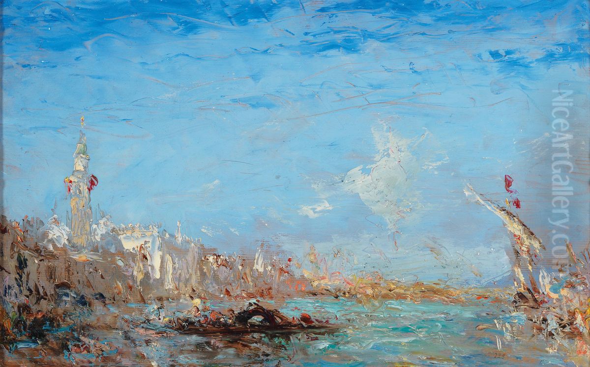 Grand Canal in Venice Oil Painting by Felix Ziem