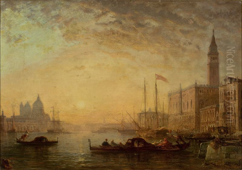 The Grand Canal in Venice Oil Painting by Felix Ziem