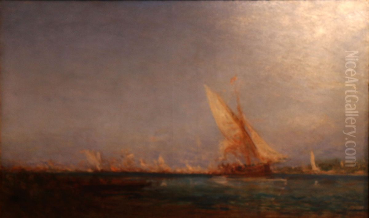 Trabucco a Venise ou retour a Martigues. Oil Painting by Felix Ziem