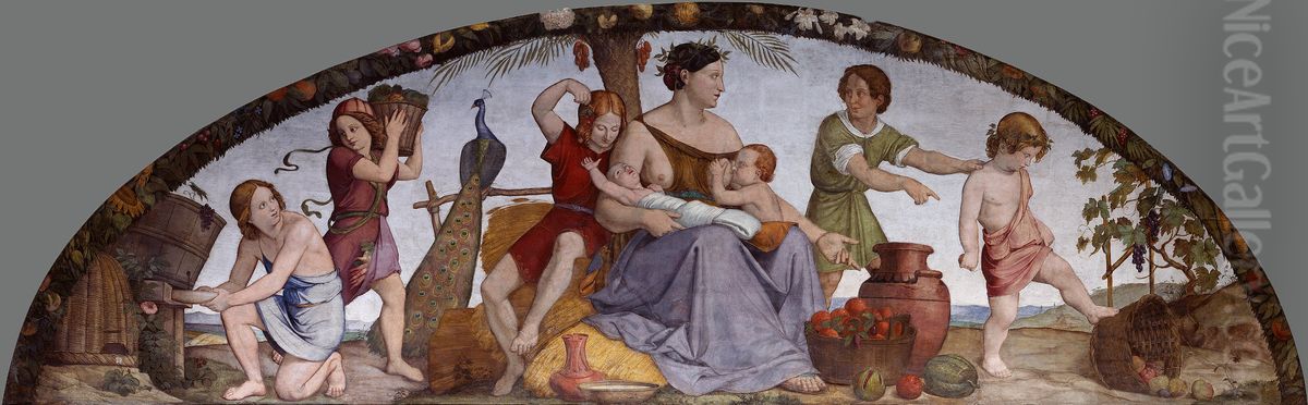 Die sieben fetten Jahre. Lunette aus dem achtteiligen Zyklus aus der Casa Bartholdy in Rom Oil Painting by Philipp Veit