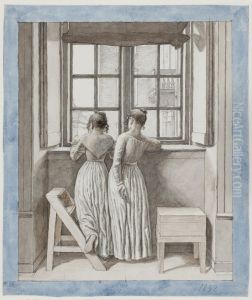 Ved et vindue i kunstnerens atelier