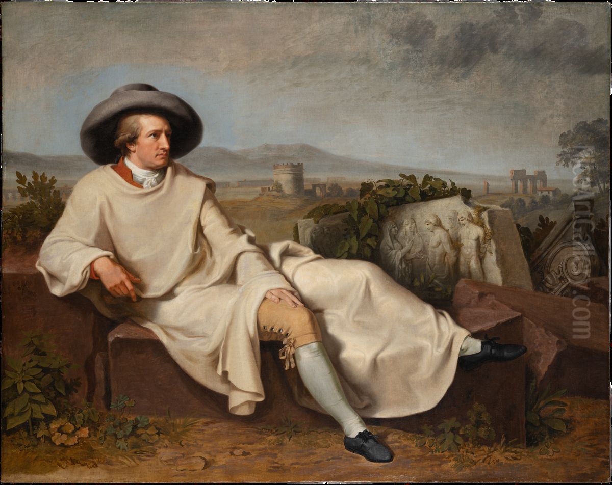 Goethe in der romischen Campagna Oil Painting by Johann Heinrich Wilhelm Tischbein I