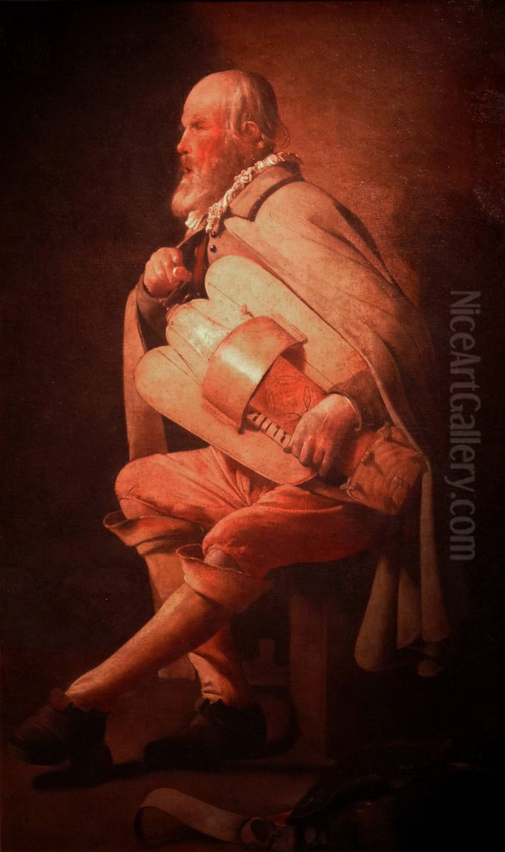 The Hurdy-gurdy Player Oil Painting by Georges de La Tour