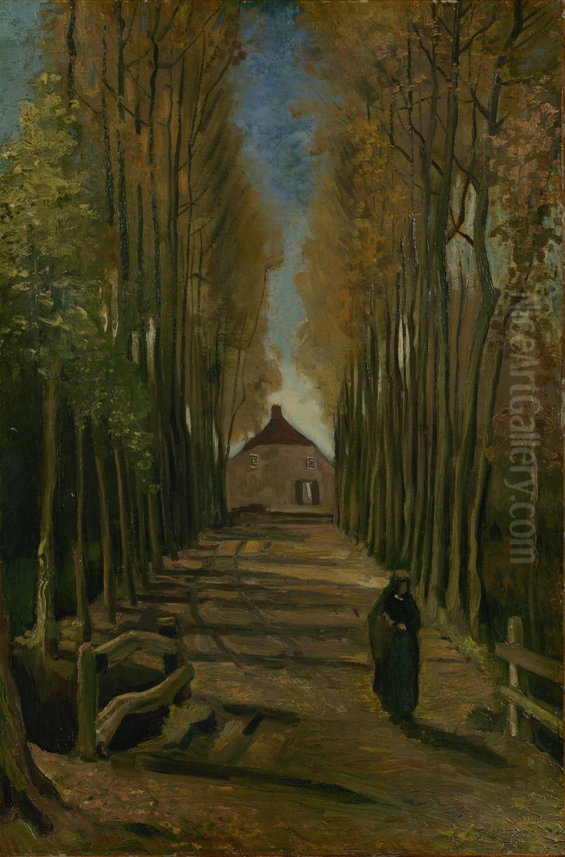 Populierenlaan in de herfst Oil Painting by Vincent Van Gogh
