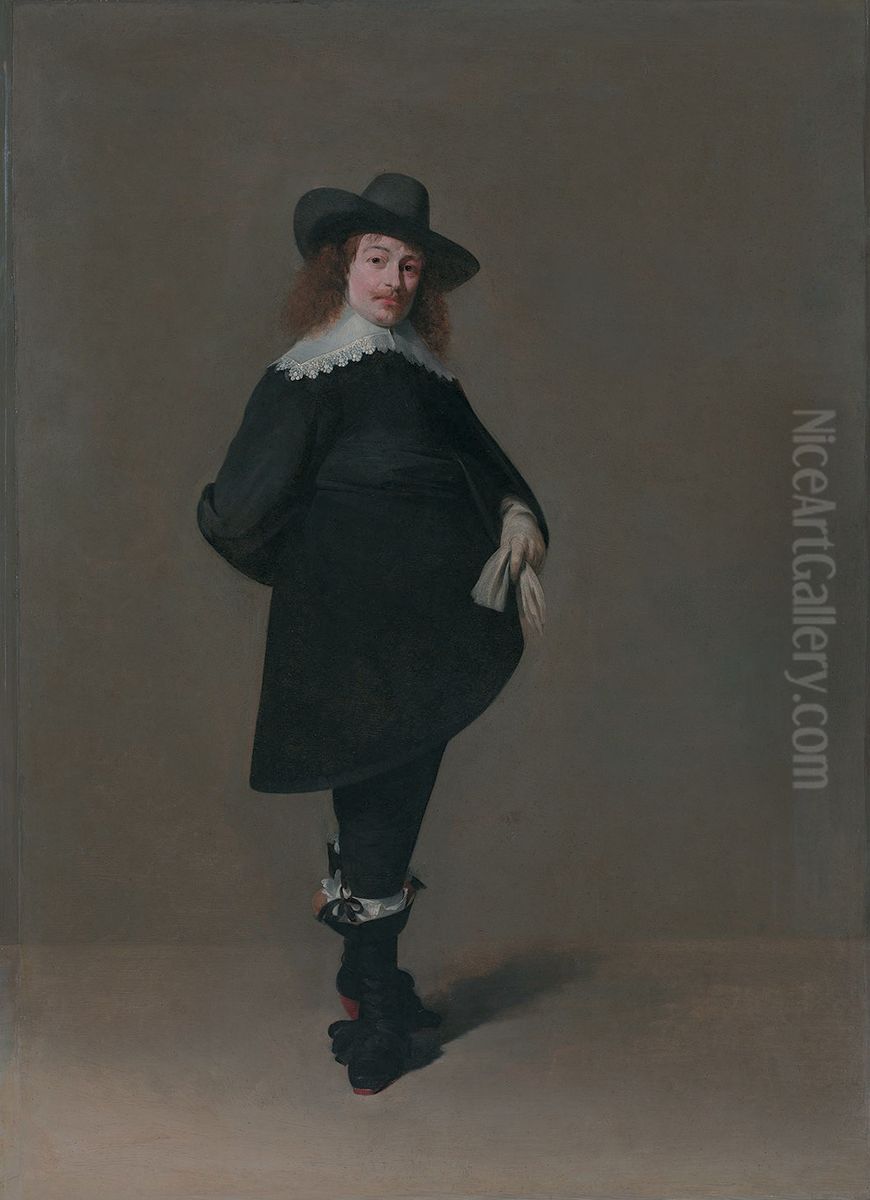 A Dutch gentleman Oil Painting by Gerard Ter Borch
