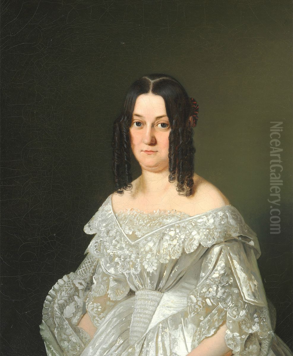 Emilie Benzon Oil Painting by Emil Baerentzen